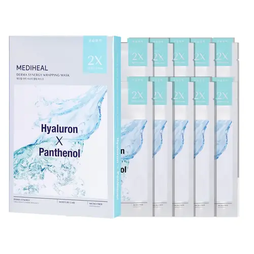 Mediheal Derma Synergy Wrapping Mask for Moisturizing Barrier (10 Packs) - Improved Skin Moisturization With Hyaluron Panthenol
