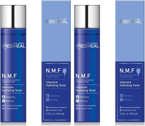 MEDIHEAL N.M.F Intensive Hydrating Toner, No.1 Korean Skincare Brand, 5.5 fl.oz (165ml) Ultra Hydrating and Soothing Boosting Toner for Dry and Rough Skin (Pack of 2)