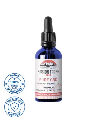 Pure CBD Oil - 2000mg CBD, 1 fl oz, Cinnamon