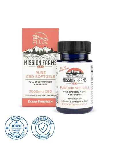 Pure CBD Softgels - 1 Bottle: 3000mg CBD, 60 count