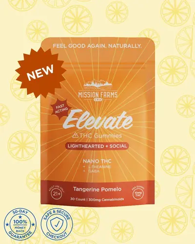 Elevate Delta-9 THC Gummies with Nano THC-PROMO - 30 count: Tangerine Pomelo, 10mg THC/Gummy