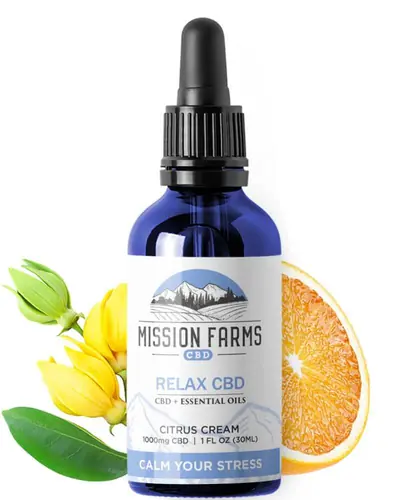 Full Spectrum Plus Relax CBD Oil - 2000mg CBD, 1 fl oz, Citrus Cream