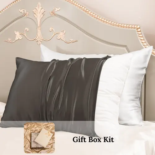 23mm 6A+ 100% Mulberry Silk Pillowcase 2 Pack Mixed Colors-New Year Gift Kit