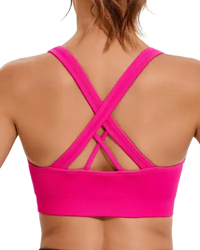 RUNNING GIRL Sports Bra for Women High Support, Criss-Cross Back Padded Strappy Sports Bras Yoga Bra with Removable Cups