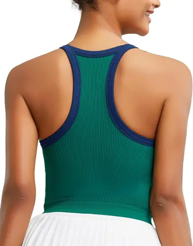 RUNNING GIRL Sports Bras for Women High Support Longline Sports Bra High Impact Workout Tank Tops Yoga Bra with Built in Bras