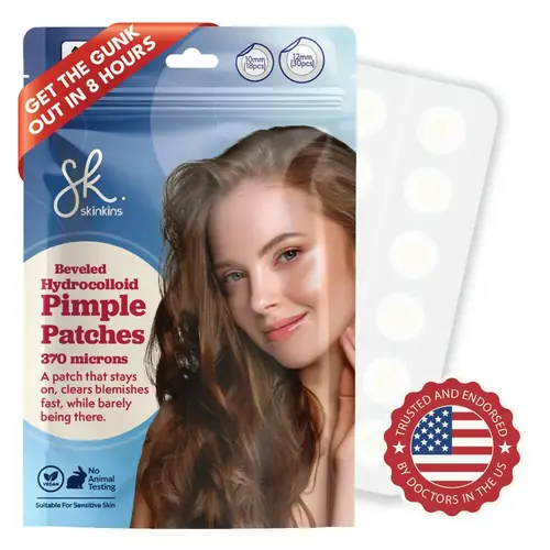 4x Absorbent Hydrocolloid Pimple Patches for Face — Get The Gunk Out In Under 8 Hours (Ultra-Thin)