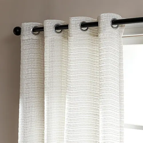 SLEEP ZONE Sheer Curtains 95 inches Long for Living Room/Bedroom, Sheer Voile Lightweight Filtering Linen Textured Curtains & Drapes, 2 Panels Each 52" W x 95" L