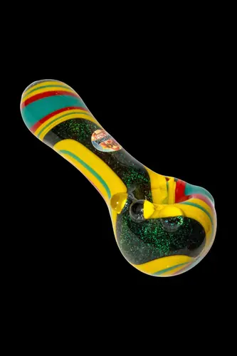 Crush Dichroic Hand Pipe w/ Colorful Grip Bumps
