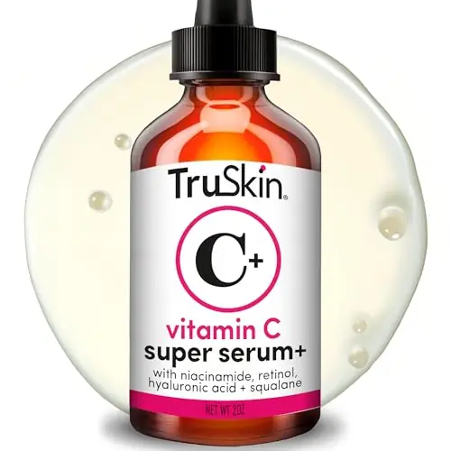 TruSkin Vitamin C Super Serum for Face - Five Skin Benefits in One Serum with Vitamin C, Retinol, Niacinamide, Hyaluronic Acid & Squalane - Brighten, Firm & Smooth the Look of Skin, 2 Fl Oz