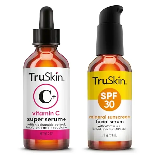 TruSkin Rejuvenate & Protect Bundle – Vitamin C Super Serum Plus 2oz and Tinted Mineral Sunscreen Serum SPF 30