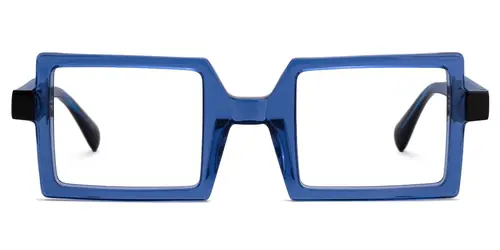Fawzia - Rectangle Blue Eyeglasses