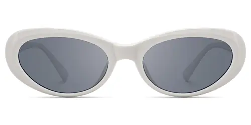 Phantom - Oval White Sunglasses