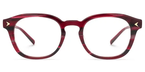 Laksha - Round Red Eyeglasses