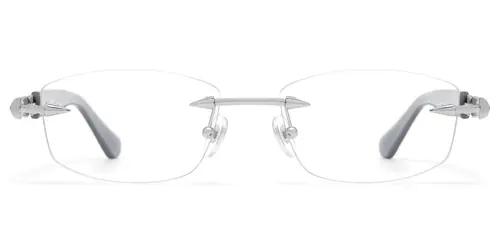 Fracture - Rectangle Gray Eyeglasses