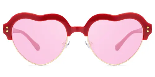 Hannah - Heart Red Sunglasses