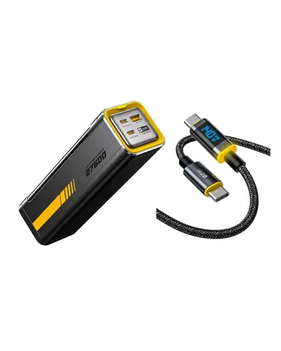 AOHI The Future Starship 240W 27,600mAh LED Display Power Bank with 240W USB C to USB C LED Cable 4FT