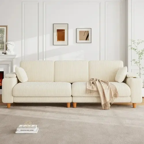101 Inch Oversized Corduroy Sofa with Storage