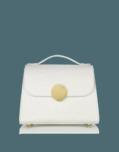 Bombo Croco Top-Handle Satchel Bag