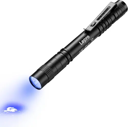 Lepro UV Light, LED UV Flashlight Pen UV Flashlight 365nm, LED Ultraviolet Flashlight Detector for Pet Urine, Cat Dog Stains, Bed Bug, Portable Blacklight Flashlight UV Pen Light