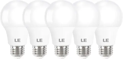 LE LED Light Bulb, 8.5W A19 E26 LED Bulb 60W Equivalent, Non-dimmable 720lm 5000K Daylight White Light Bulb, 5 Packs
