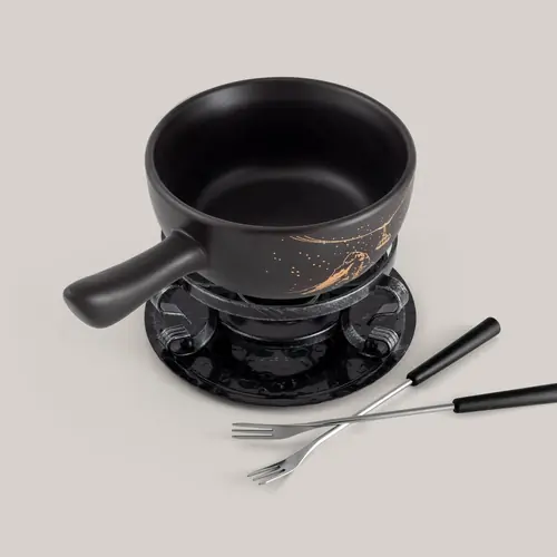 Gruyere Ceramic Cheese Fondue Set