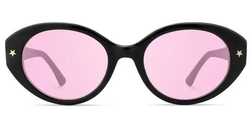 Starlust - Oval Black Sunglasses