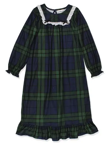 Holiday Blue Green Plaid Nightgown