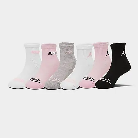Jordan Girls Cushioned Ankle Socks (6-Pack)