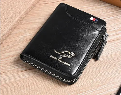 Mens RFID Blocking Leather Wallet Credit Card ID Holder Zipper Purse Waterproof
