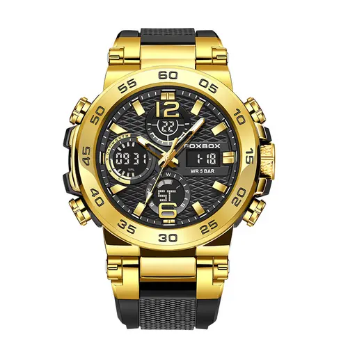 Luxury Mens Watch Quartz Diver Sport Digital Analog 5ATM Waterproof Wristwatch