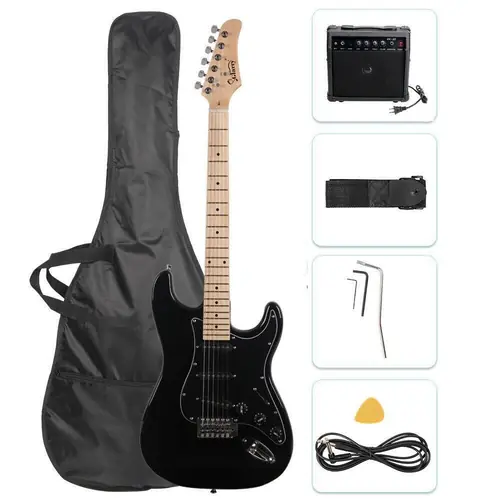 Glarry 39" Electric Guitar for Music Lover Beginner with 20W Amp Black