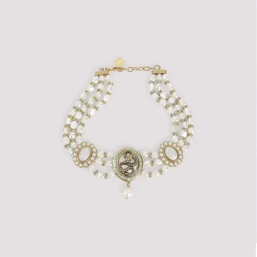 ROBERTO CAVALLI Elegant Metallic Brass Necklace