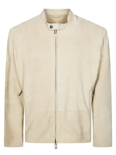 PAOLO PECORA Suede Biker Jacket for Men