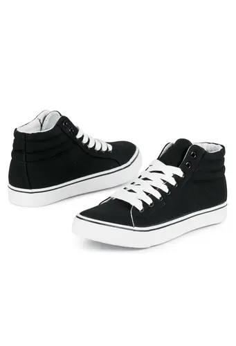 Canvas High-Top Sneakers - Black - Size 10 - Dance Shoe WL9381