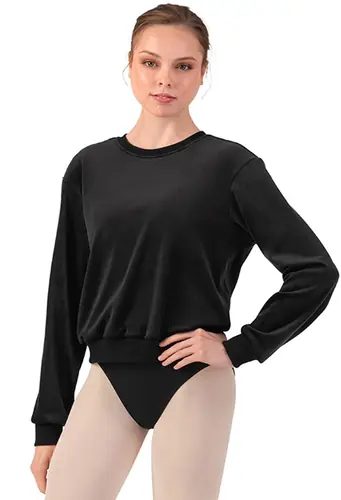 Bloch Caroline Crewneck - Black - L - Dance Top Z30015