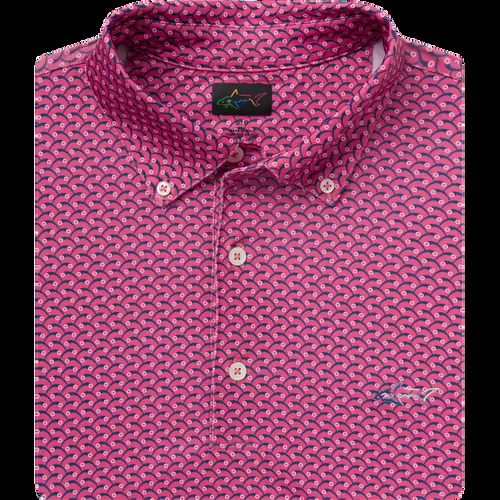 Greg Norman Collection Men's ML75 Fairway Drive Button-Down Collar Polo Shirt