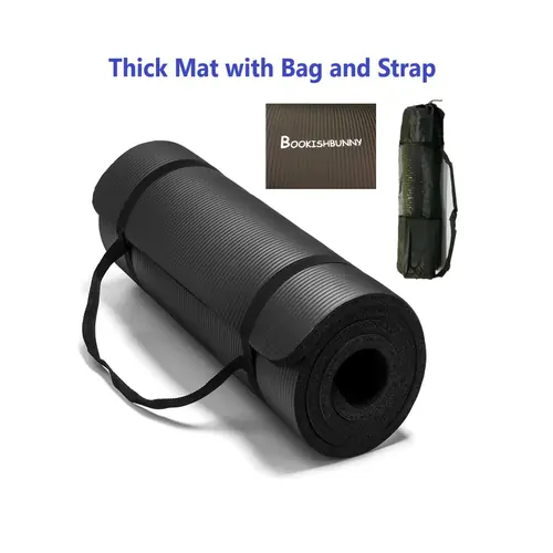 Yoga Pilates Mat High Density NBR Thick Gym Exercise Yoga Mat 72 x 24 x 0.4" Bag