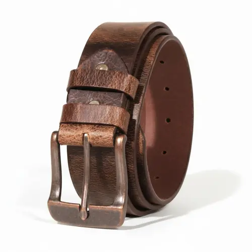 Men's Genuine Buffalo FULL GRAIN Leather Belt, 1 1/2" width, Handmade, By Amish