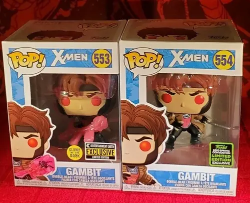 Funko POP! Marvel X-MEN - GAMBIT GITD #553 (EE) & GAMBIT #554 (Con 2019) 