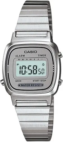 Casio Retro Digital Silver Tone Women's Watch LA670WA-7D