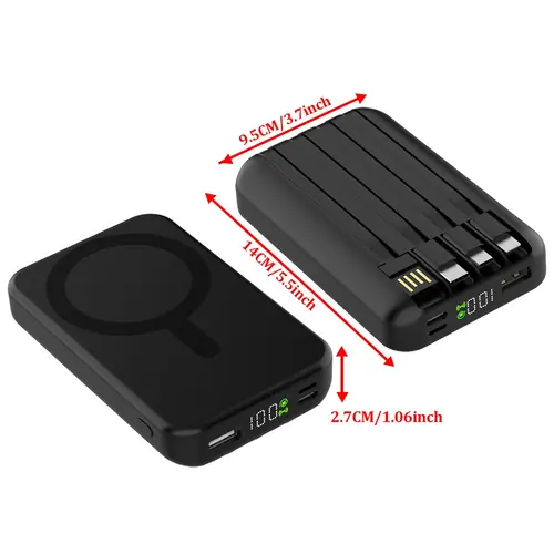 Magnetic Wireless Charger 900000mAh Power Bank Battery Pack for IPhone & Android