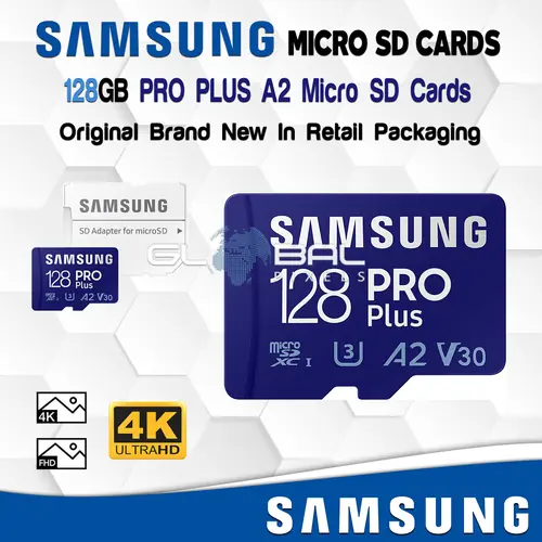 SAMSUNG Micro SD Card 128GB PRO Plus Adapter Memory Fast HD 4K HD Android Phones