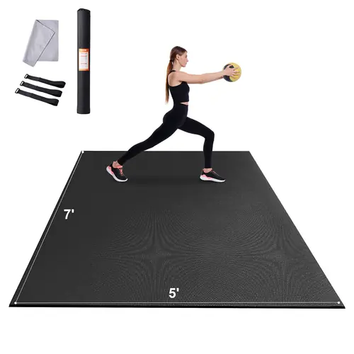 VEVOR Exercise Mat Non Slip Yoga Mat Gym Fitness Pilate Workout Mat (7x5ft)