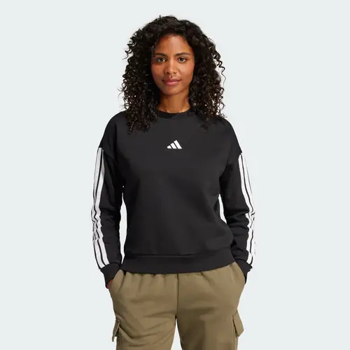 adidas women Essentials 3-Stripes Fleece Sweatshirt