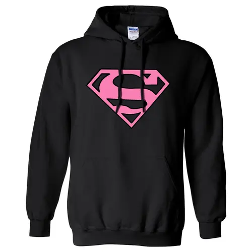 NWT SUPERMAN PINK LOGO SUPERHERO COMICS WOMEN'S WINTER HOODIE SWEATSHIRT