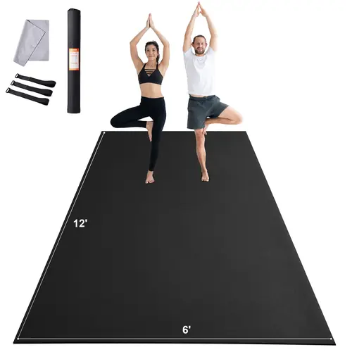 VEVOR Exercise Mat Non Slip Yoga Mat Gym Fitness Pilate Workout Mat (12x6ft)