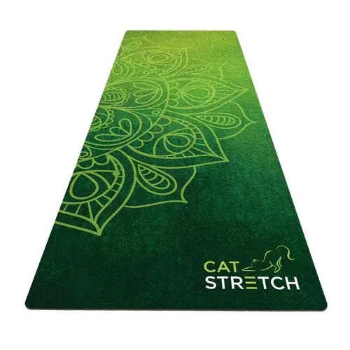 Harmony in Green Suede Yoga Exercise Mat - 4mm Natural Rubber Non-Toxic