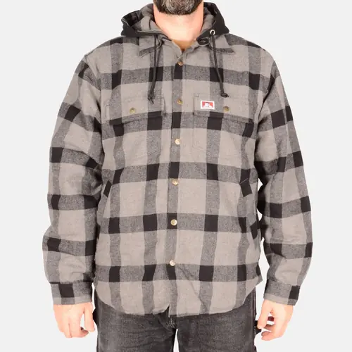 BEN DAVIS MEN'S FLANNEL JACKET W/ HOOD (S TO 3XL)