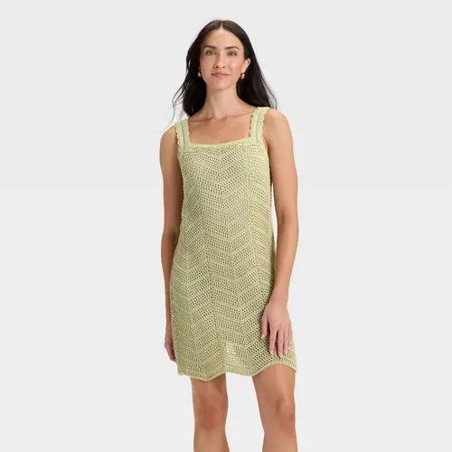 Women's Crochet Mini Shift Dress - A New Day