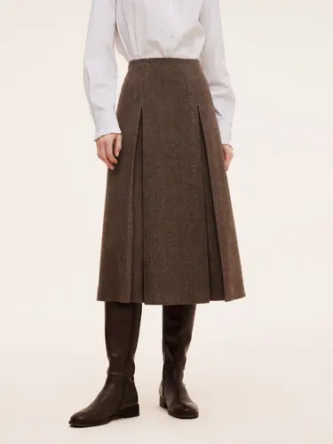 100% Washable Wool A-Line Women Skirt